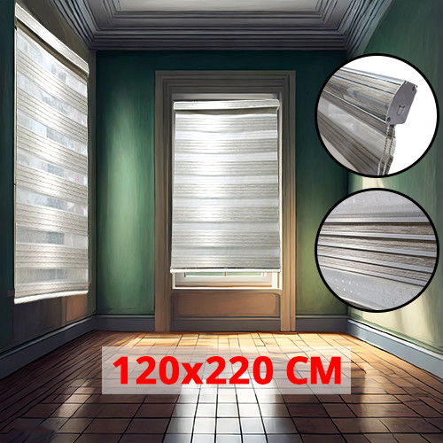 (120*220cm Glossy Grey ) Modern 3D Style Window and Door Roller Blind