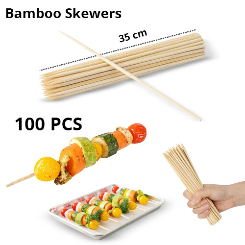100+Pieces+Bamboo+Barbecue+Skewers