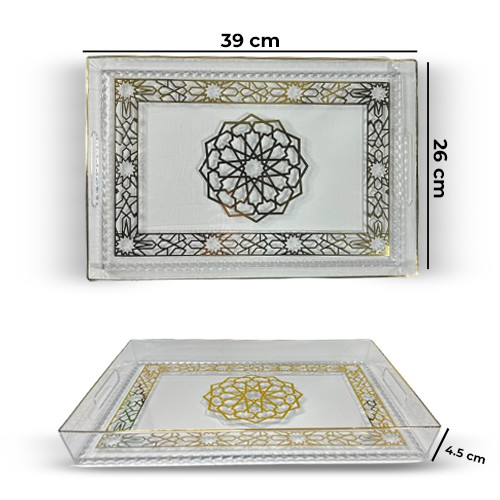 1Pc Luxurious Crystal Acrylic Tray Modern Design 39*26cm