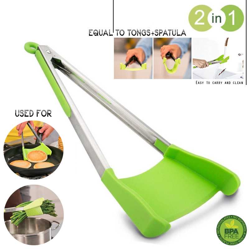 Clever Tongs 2 in 1 Kitchen Spatula and Tongs