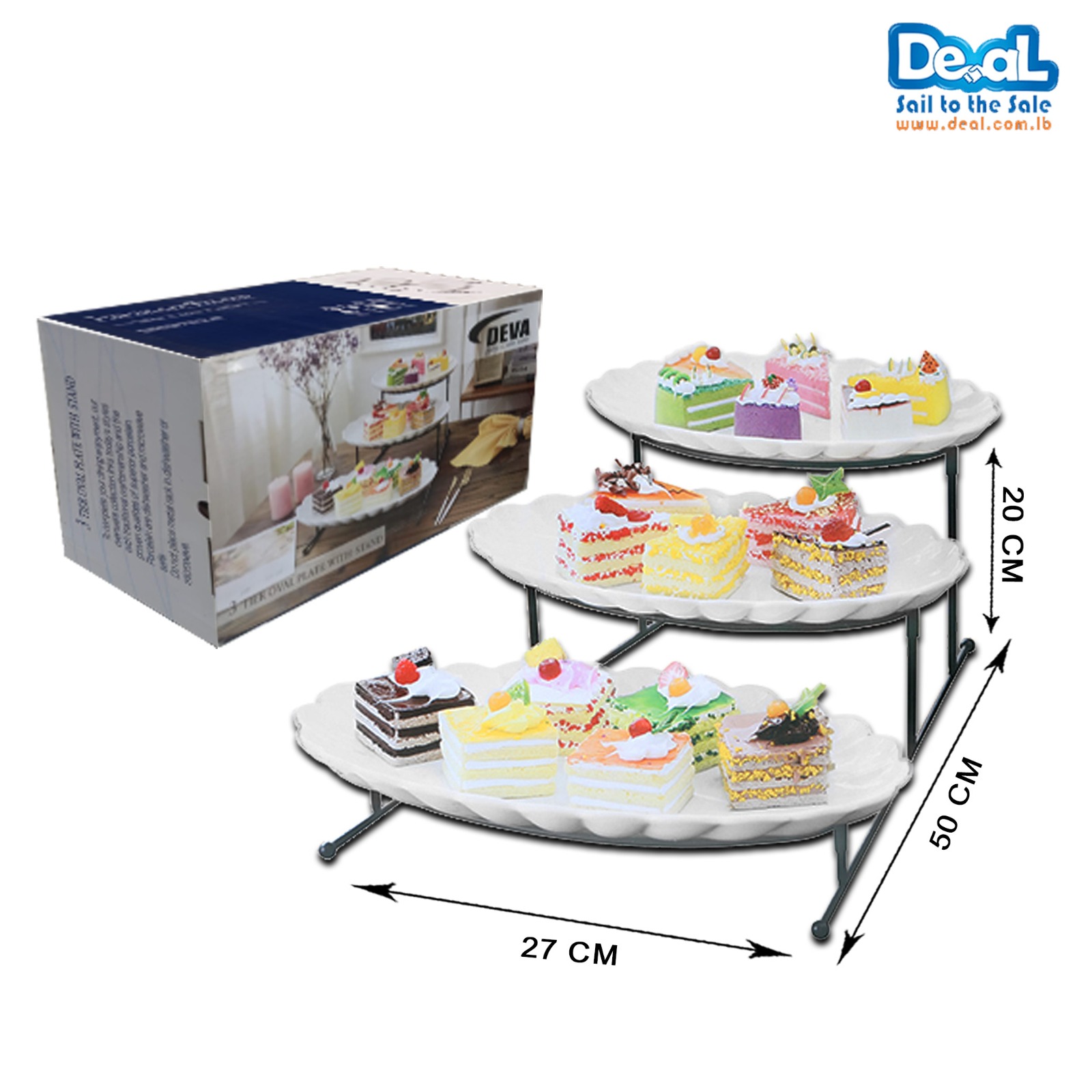 3+Tier+Oval+Plate+With+Stand+50%2A20%2A27cm