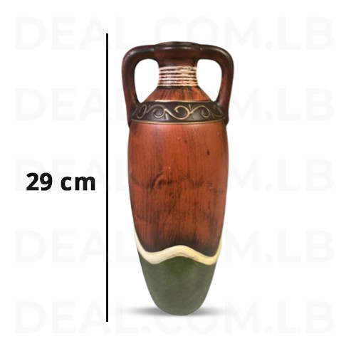 1Pcs Ceramic Hand Made Vase Double Handle Engraving Design