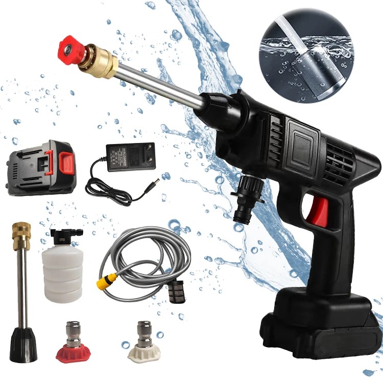 Cordless+Gun+Pressure+Car+Washer+High+Pressure+Cleaner+48V+Rechargeable+Battery+Powered