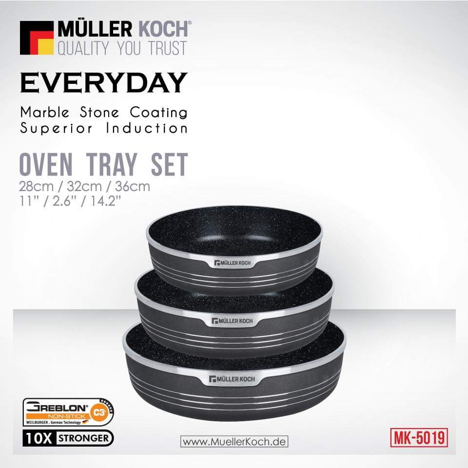 Muller Koch Oven Tray Set 3 Pieces MK-5019