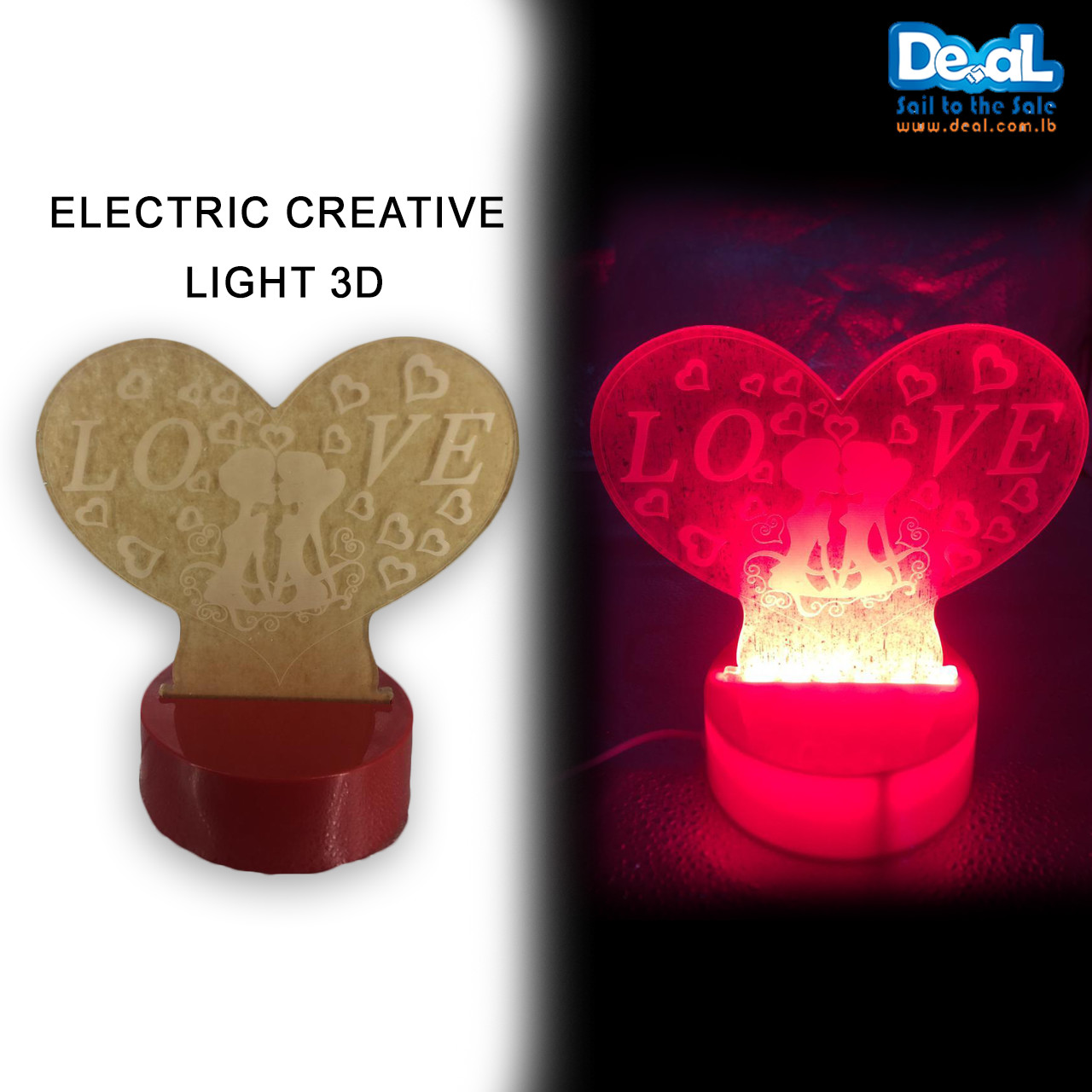 Electric+Creative+Light+3D+Heart+Love+Shape