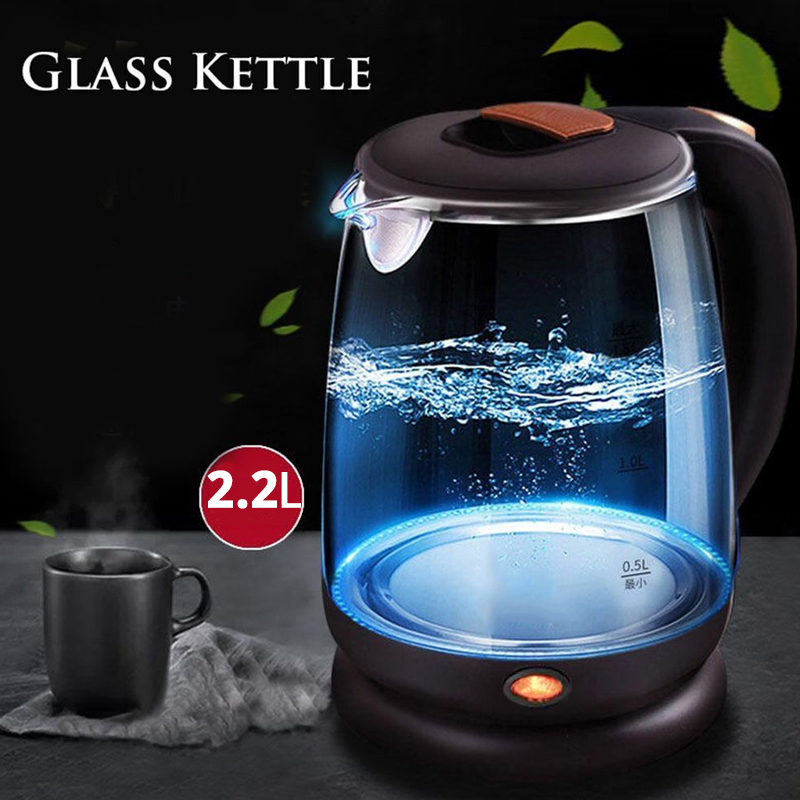 Electric+Kettle+2.2+Liter+Borosilicate+Glass%2C+Cordless+with+LED+Light%2C+Scratch+and+Rust+Resistant.+Auto+Shut-Off+with+Boil-Dry+Protection%2C+Heat+Resistant+Handle%2C+Rapid+Boil