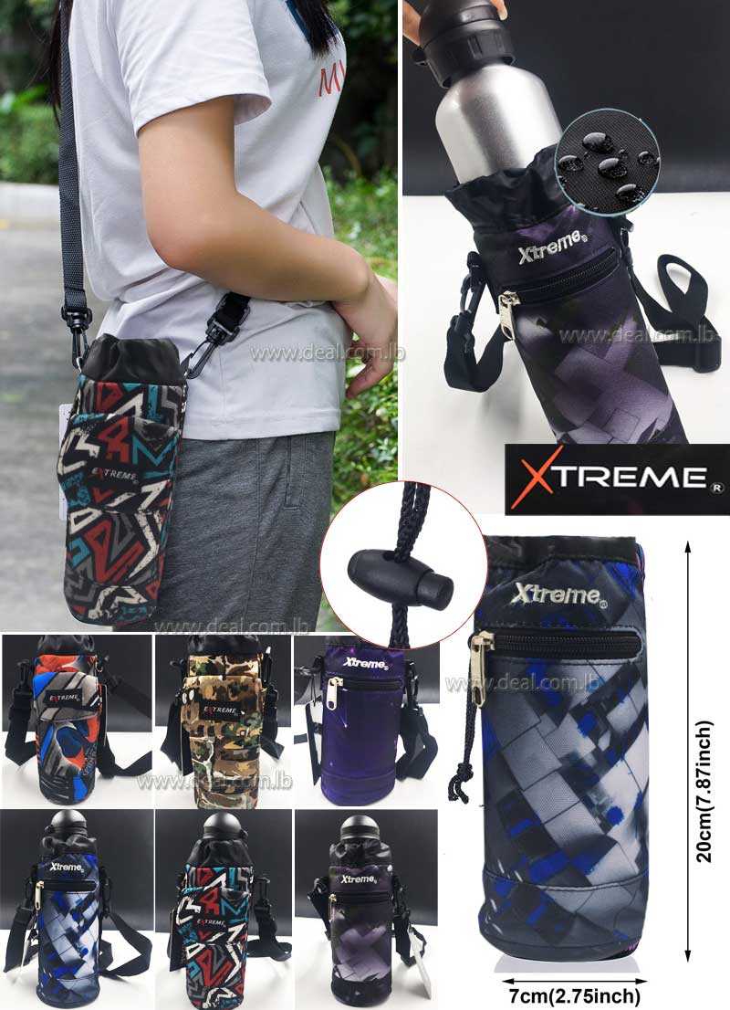 Water Bottle Carrier Neoprene Shoulder Insulated Cover Bag Holder Drink Cases