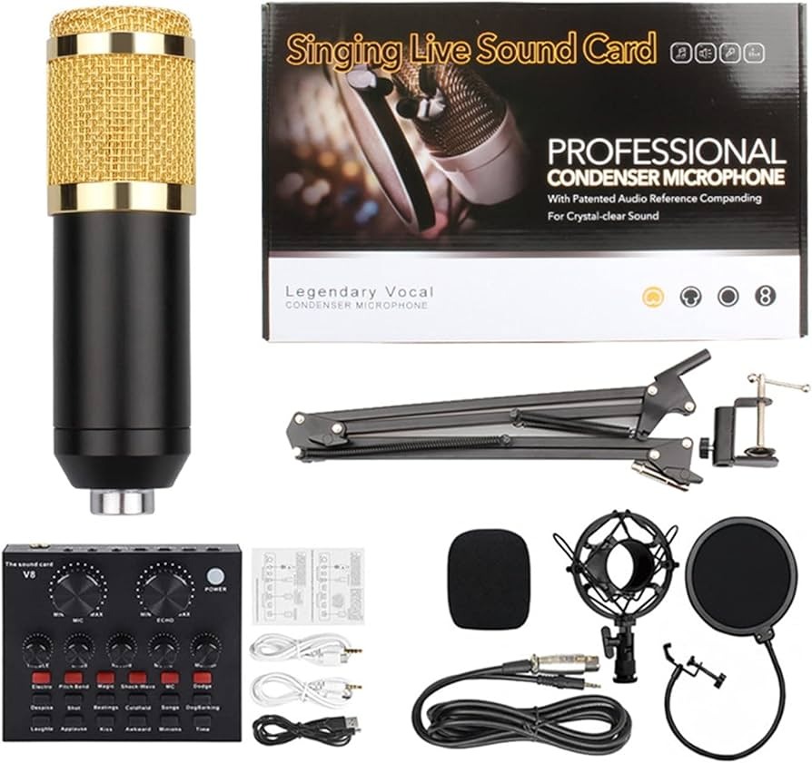 Legendary Vocal Professional Condenser Microphone Kit w Adjustable Mic Suspension Scissor Arm Metal Shock Mount