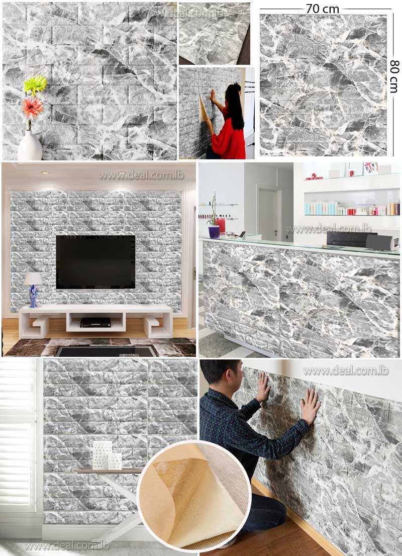 Marble Foam 3d Wall Stickers Safty Home Decor Wallpaper Diy Marble Foam 3d Wall Stickers Decor Brick