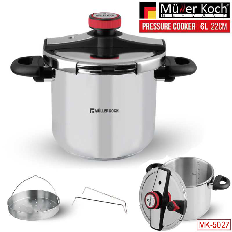 Muller+Koch+Pressure+Cooker+6+Liter+22cm+MK-5027