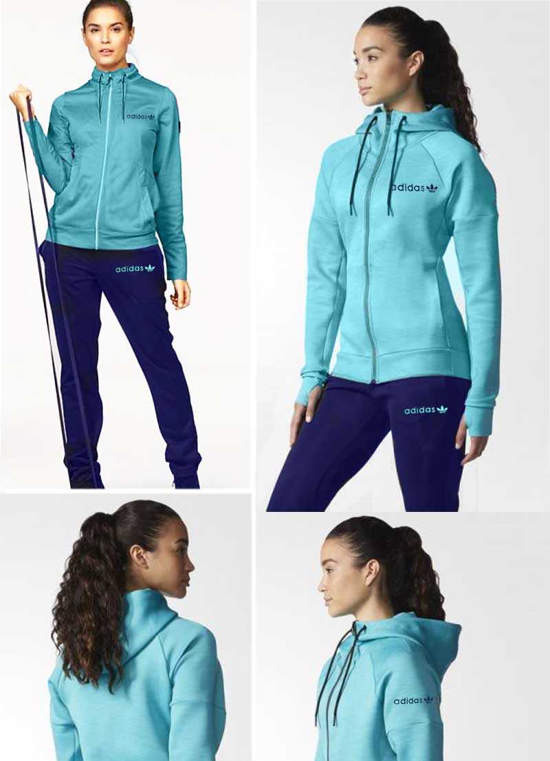 adidas blue tracksuit womens