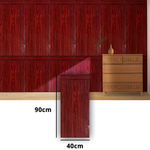 Cherry+Wood+Color+Wall+Sticker+Foam+Self+Adhesive+For+Wall+Decor+%2840X90cm%29