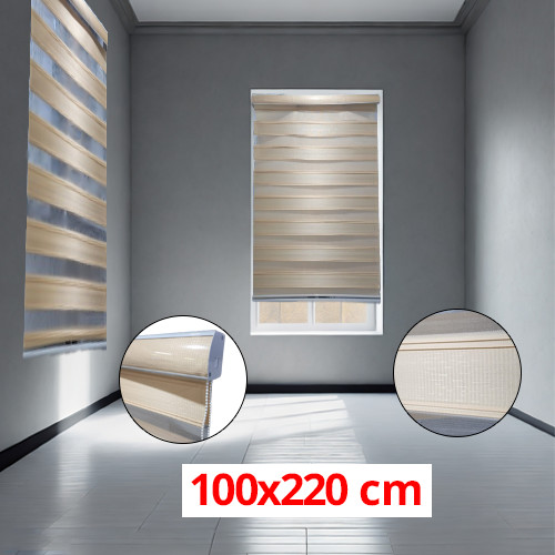 (100*220cm Beige) Modern 3D Style Window and Door Roller Blind