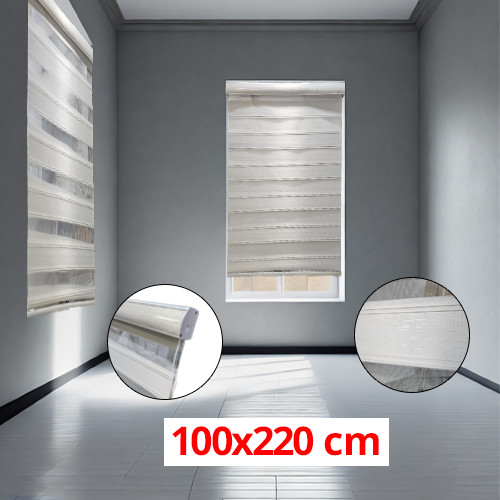 (100*220cm Light Grey) Modern 3D Style Window and Door Roller Blind