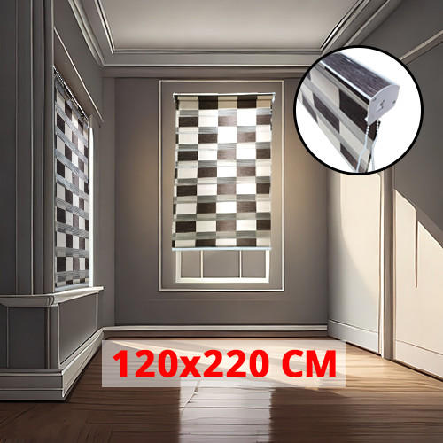 (120*220cm Dark Brown with Beige) High Quality Window and Door Roller Blind