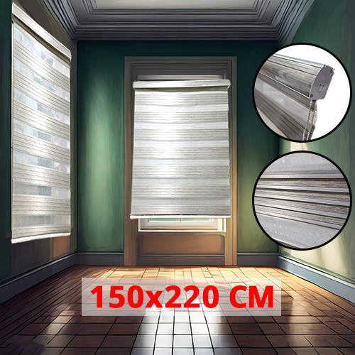 (150*220cm Glossy Grey ) Modern 3D Style Window and Door Roller Blind