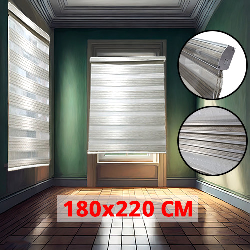 (180*220cm Glossy Grey ) Modern 3D Style Window and Door Roller Blind