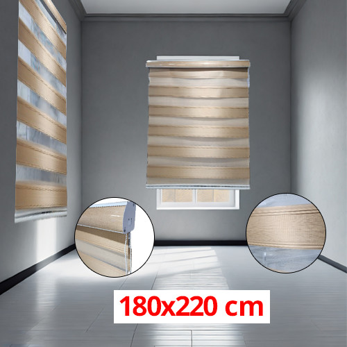 (180*220cm Light Brown) Modern 3D Style Window and Door Roller Blind