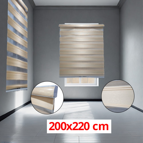 (200*220cm Beige) Modern 3D Style Window and Door Roller Blind