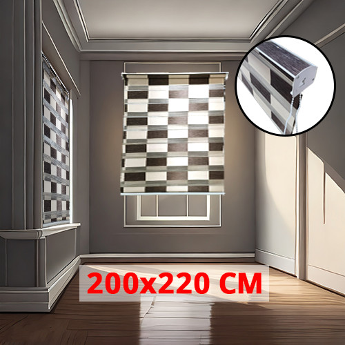 (200*220cm Dark Brown with Beige) High Quality Window and Door Roller Blind