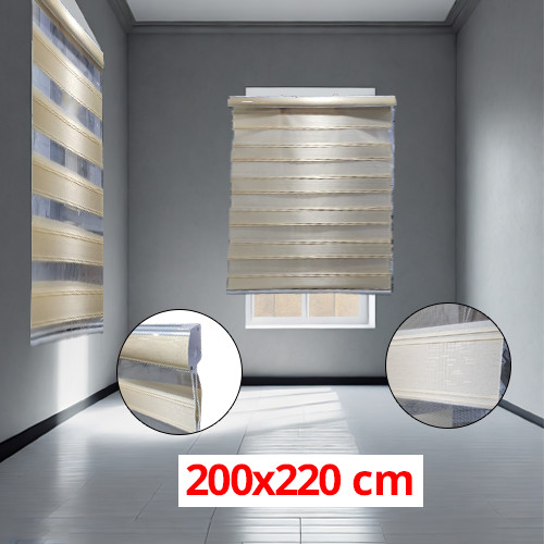 (200*220cm Light Beige) Modern 3D Style Window and Door Roller Blind