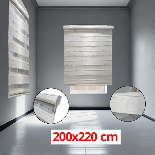 (200*220cm Light Grey) Modern 3D Style Window and Door Roller Blind