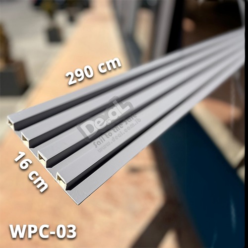 (Grey Color A-003) WPC Wall Panel Size: 16 x 2.4 x 290cm