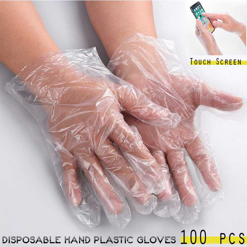 100+pcs+Disposable+Transparent+polyethylene+Gloves