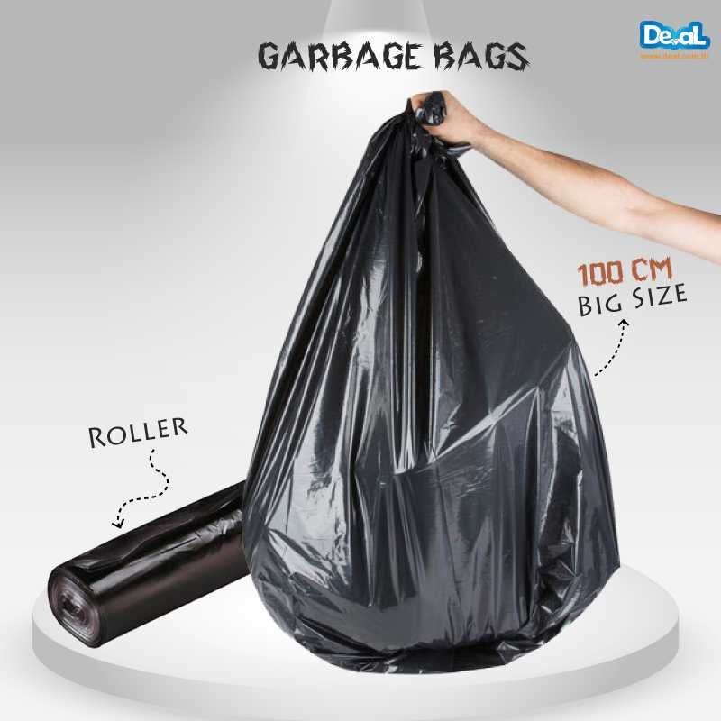 Roller Pack Garbage Black Bags Size 1 meter