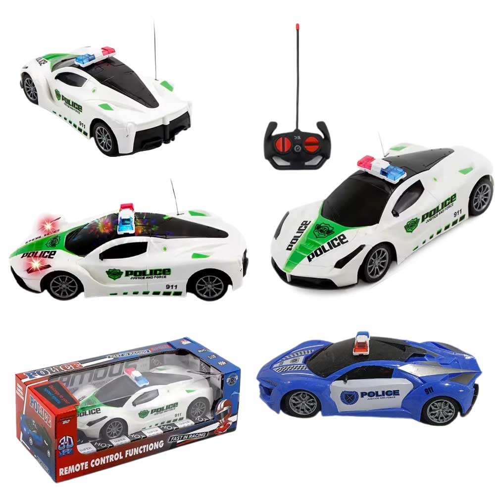 1 18 Scale RC Police Car Toys with 3D Light for Kids,Fast in Racing,Remote Control Function