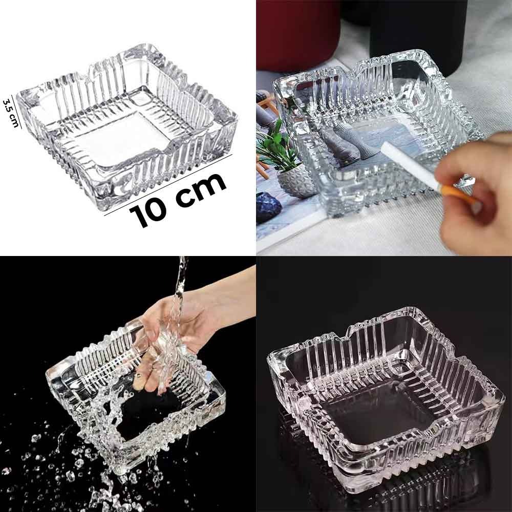 1 Pc Clear Glass Ashtray,Square Glass Ashtray 10cm