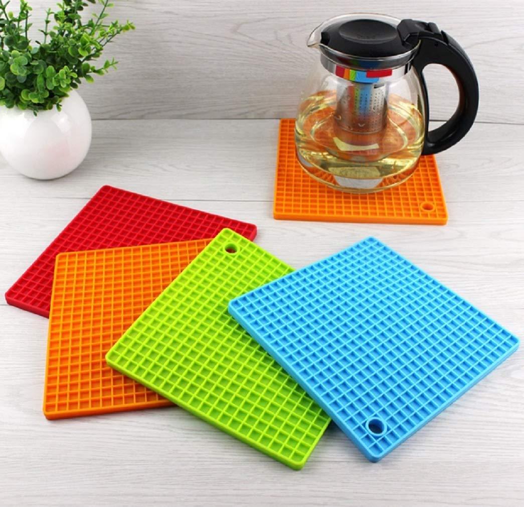 1 Pcs Silicone Placemat Heat Resistant Bowl Dish Tableware Mat Holder Square