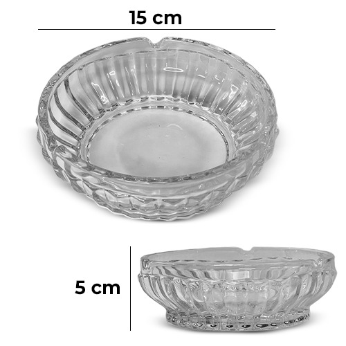 1 Piece Clear Glass Ashtray 15cm