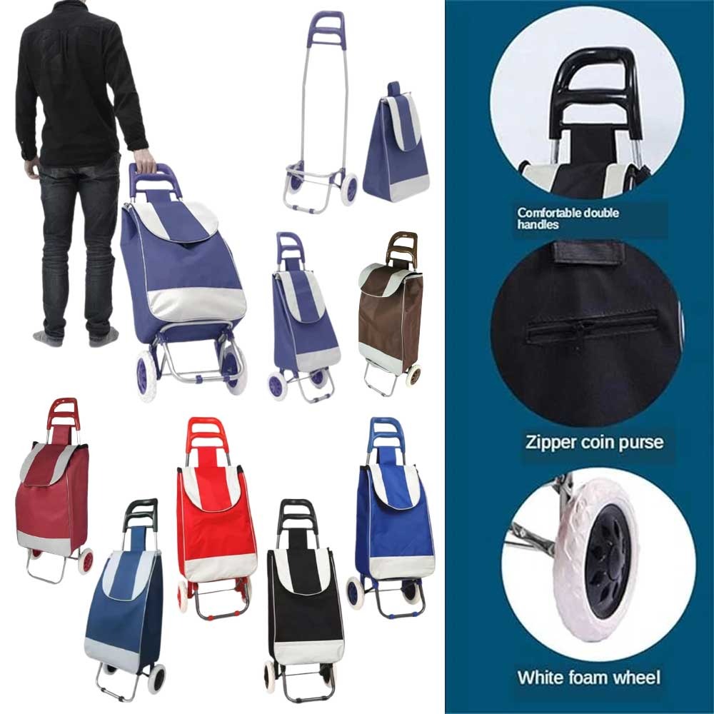 1 Shopping Cart Carts Trolley Foldable Bags Luggage Wheels Folding Basket,Fabric Bag Shopping Cart