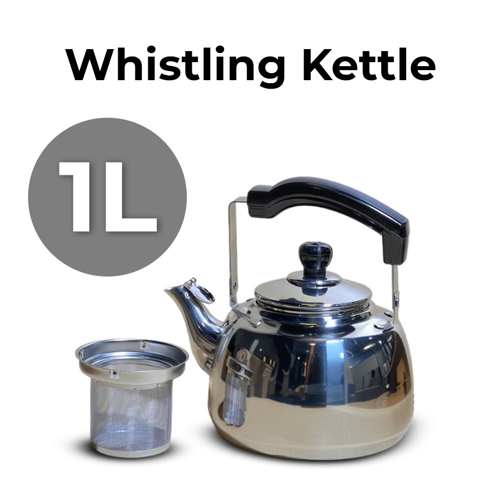 1.0 Liter Stainless Steel Whistling Kettle,High Quality Tea Pot with Stainless Steel Tea Filter