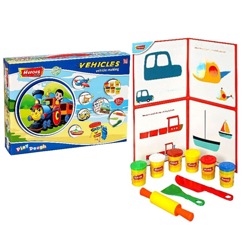 10 PCS Play dough vehicle set