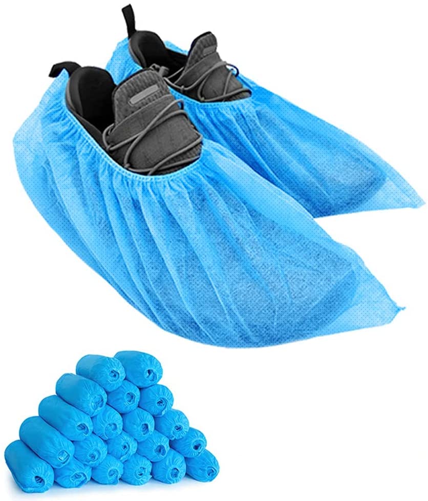 100pcs  Disposable Shoes Covers Non Slip Dustproof Non woven Shoe Protector for indoor and outdoor Blue