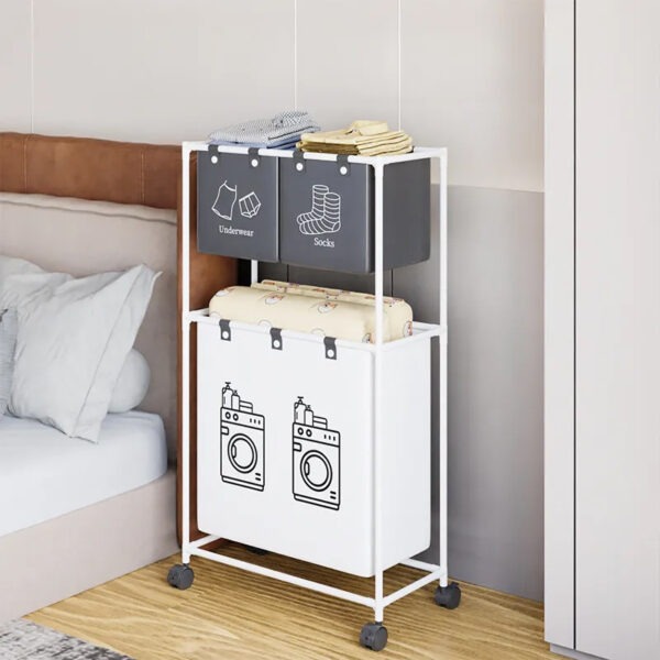 100x55x25cm Multi-Functional Laundry Storage Basket with Wheels