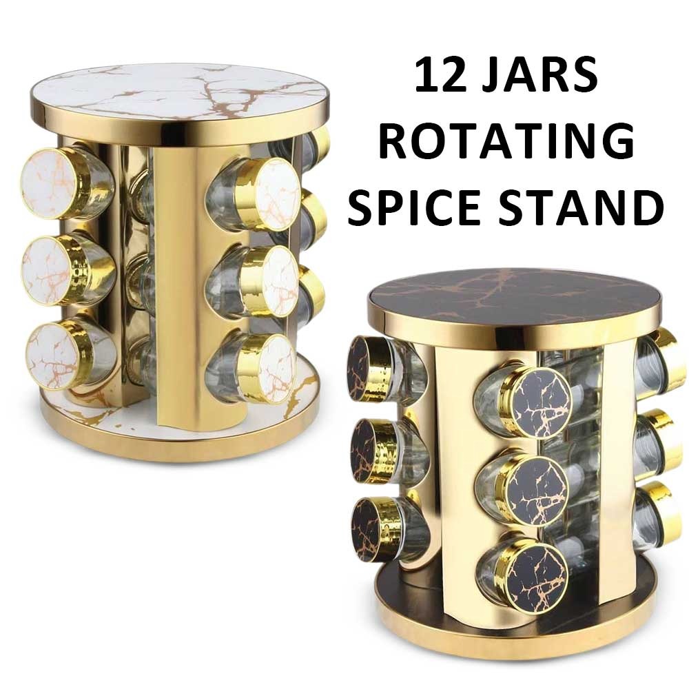 ستاند بهارات دوّار – اثنا عشر مرطبان | Rotating Spice Stand – Twelve Jars