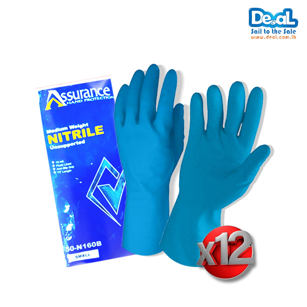 12 Pair Nitrile Protective Thick Hand Gloves Small Size