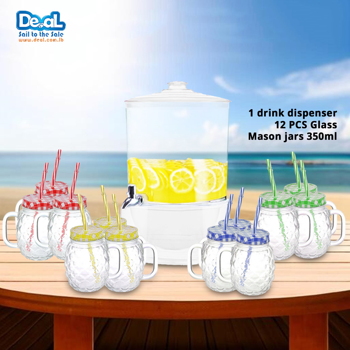 12Pcs+Pineapple+Shape+Glass+Mason+Jar+With+Straws+350ml%2BJuice+and+Cold+Drinks+Dispenser