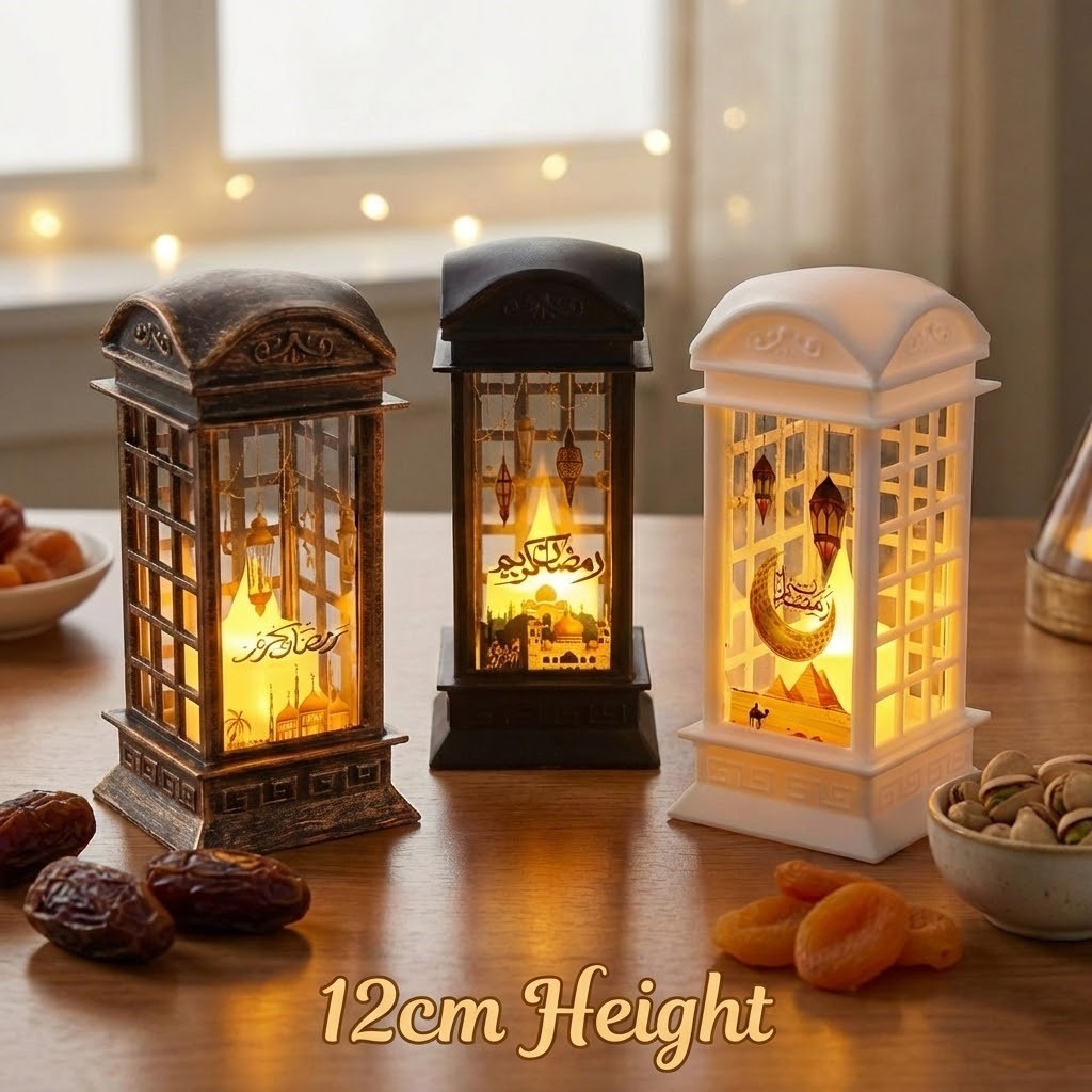 12cm Ramadan Window Lantern فانوس رمضان 12 سم بتصميم نوافذ تراثي