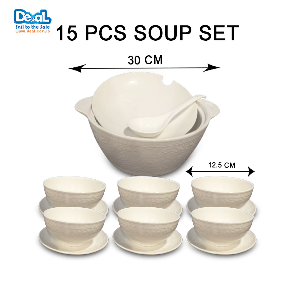 15Pcs Ceramic Soup Set
