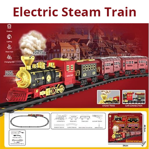 16Pcs Electric Steam Train Set
