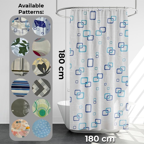 1Pc 180x180cm Shower Curtain Multicolored
