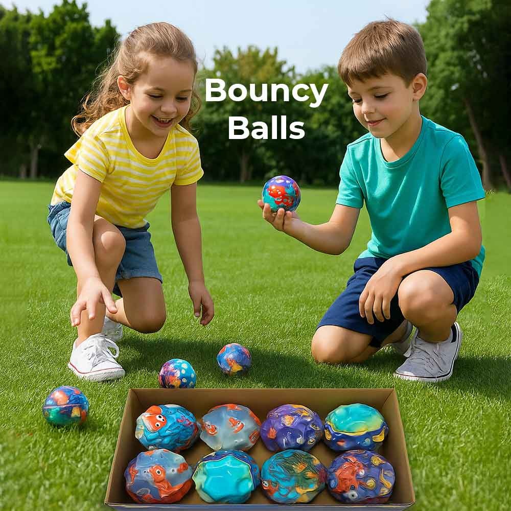 1Pc Colorful Bouncy Ball For Kids,Fun Outdoor and Indoor Play Balls with Vibrant Patterns,High Bouncy Rubber Balls