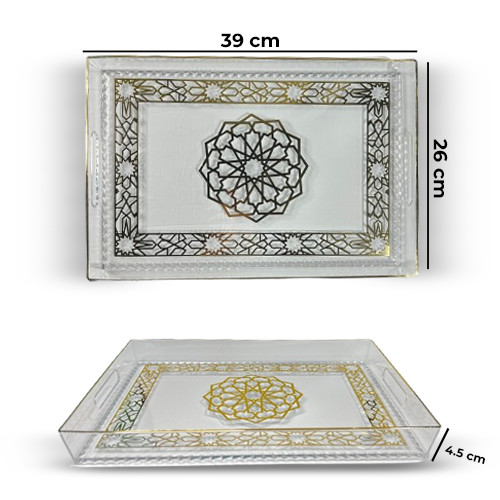 1Pc+Luxurious+Crystal+Acrylic+Tray+Modern+Design+39%2A26cm