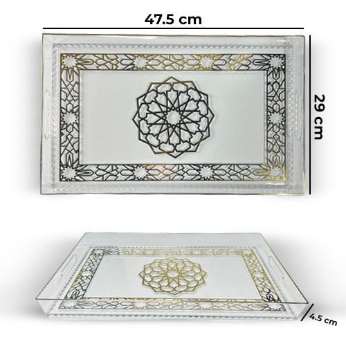 1Pc Luxurious Crystal Acrylic Tray Modern Design 47.5*29cm