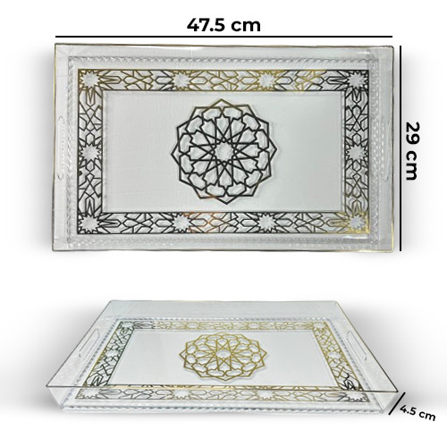 1Pc+Luxurious+Crystal+Acrylic+Tray+Modern+Design+47.5%2A29cm