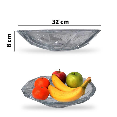 1Pcs Delisoga Crystal Clear Glass Fruit Big Bowl